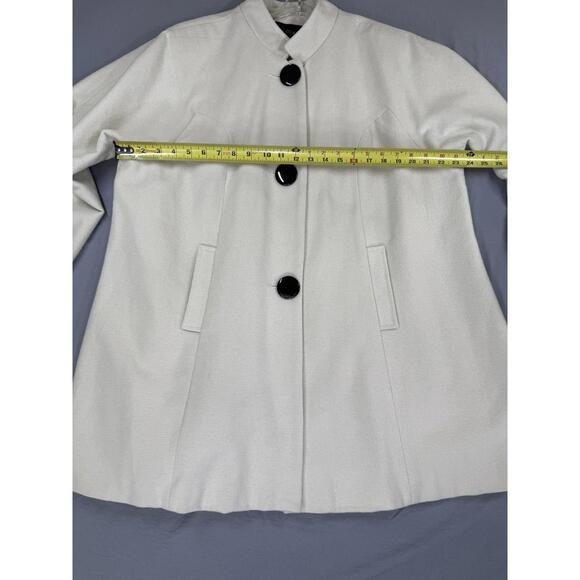 Ashley Stewart Coat Womens 18/20 White A Line Swing Button Front Wool Blend - Picture 5 of 15